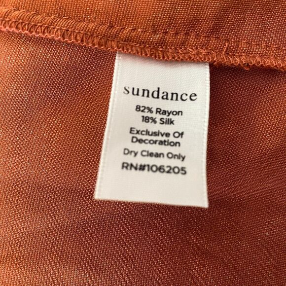 SUNDANCE Burnt Orange Velvet Floral Embroidered BoHo Festival Bell Sleeve M Top - Picture 11 of 11